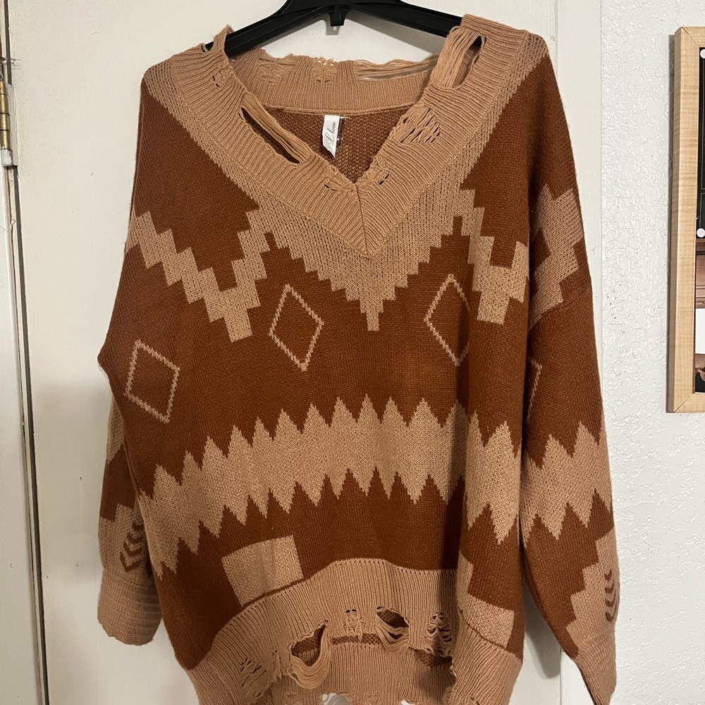 Aztec print sweater